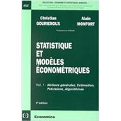 Statistiques et modèles économétriques Vol 1