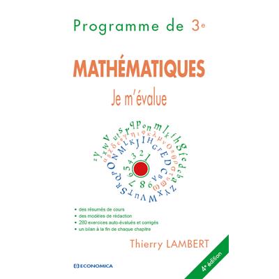 Je m'évalue - Mathématiques, programme de 3e