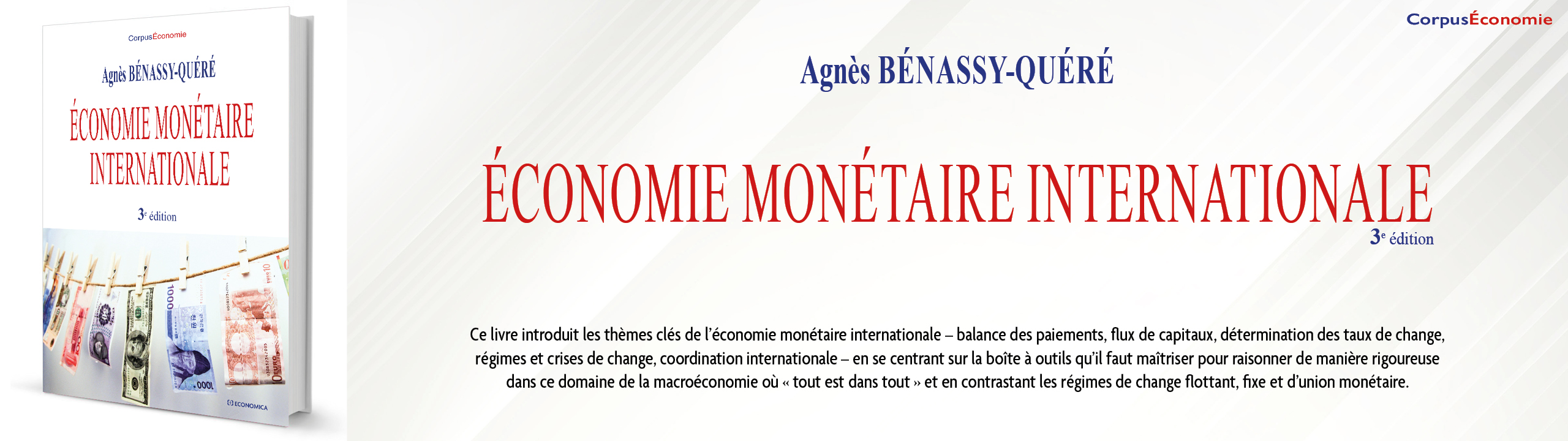 conomie montaire internationale, 3e dition - Agns Bnassy-Qur - 9782717872583